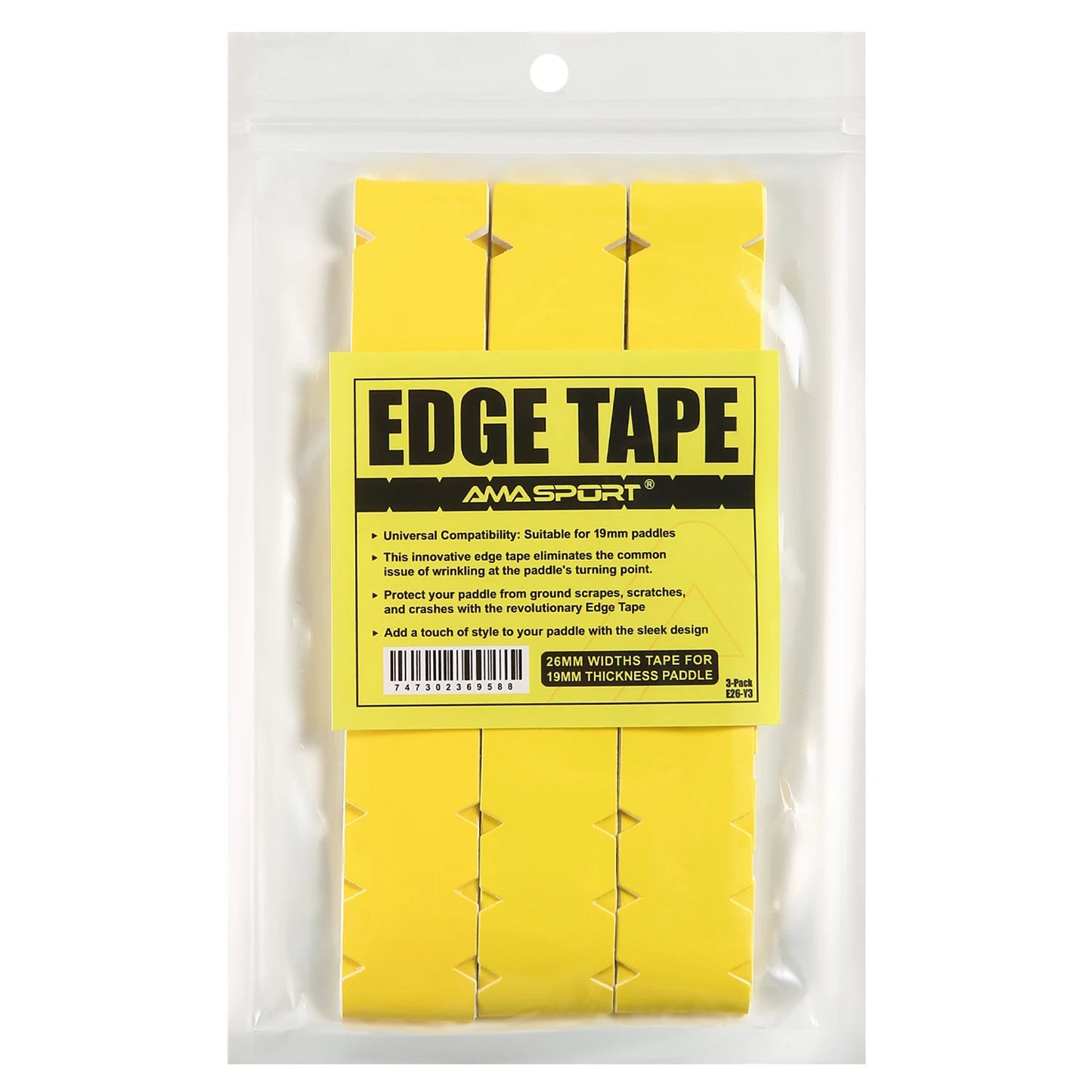 AMASPORT Pickleball Paddle Protection Tape 20mm/23mm/26mm  for 13mm/16mm/19mm Paddle-Navy Blue-Pickleball Edge Euard Tape