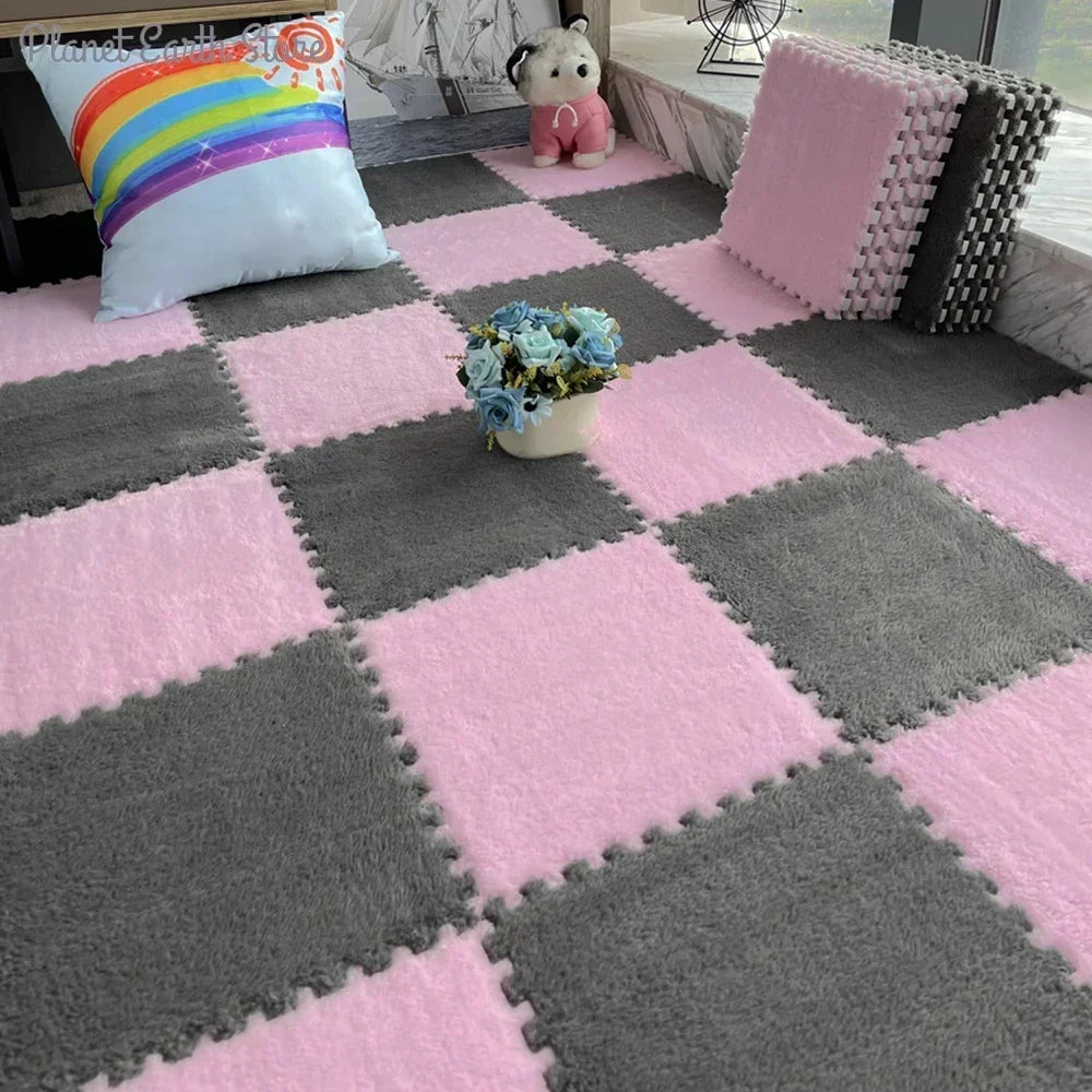 10/20Pcs Soft Plush Children's Mat Baby Play Mat Baby Toys Eva Foam Puzzle Carpet in Children's Room Keep Warm Playmat Floor Mat