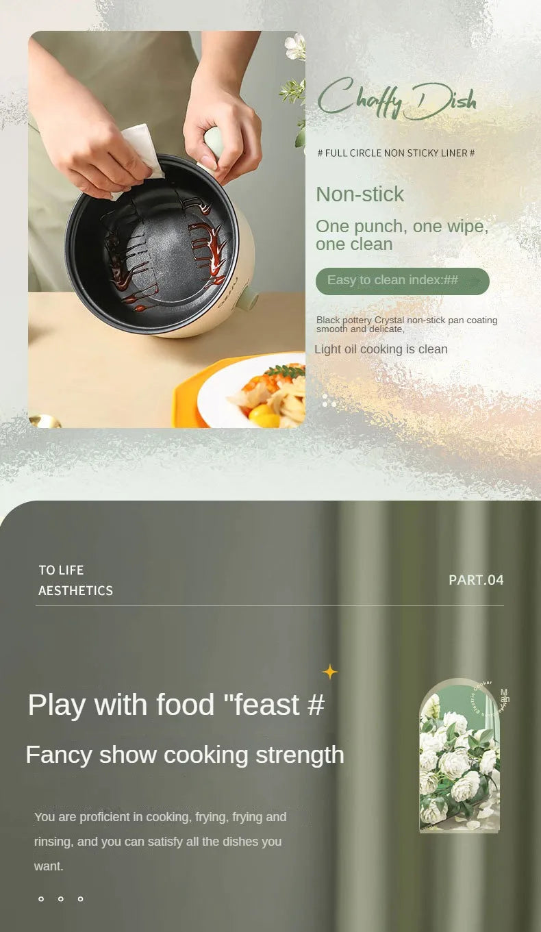 Mini Pot for Baby Electric Rice Pot Multicooker Hotpot Stew Heating Pan Noodles Eggs Soup Porridge Steamer Rice Cookers