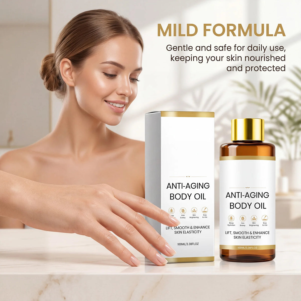 Firming Lifting Body Massage Oil Deep Hydrating Skin Firming Oil Non Sticky for Dry Rough Skin Brightening Body Care Oil
