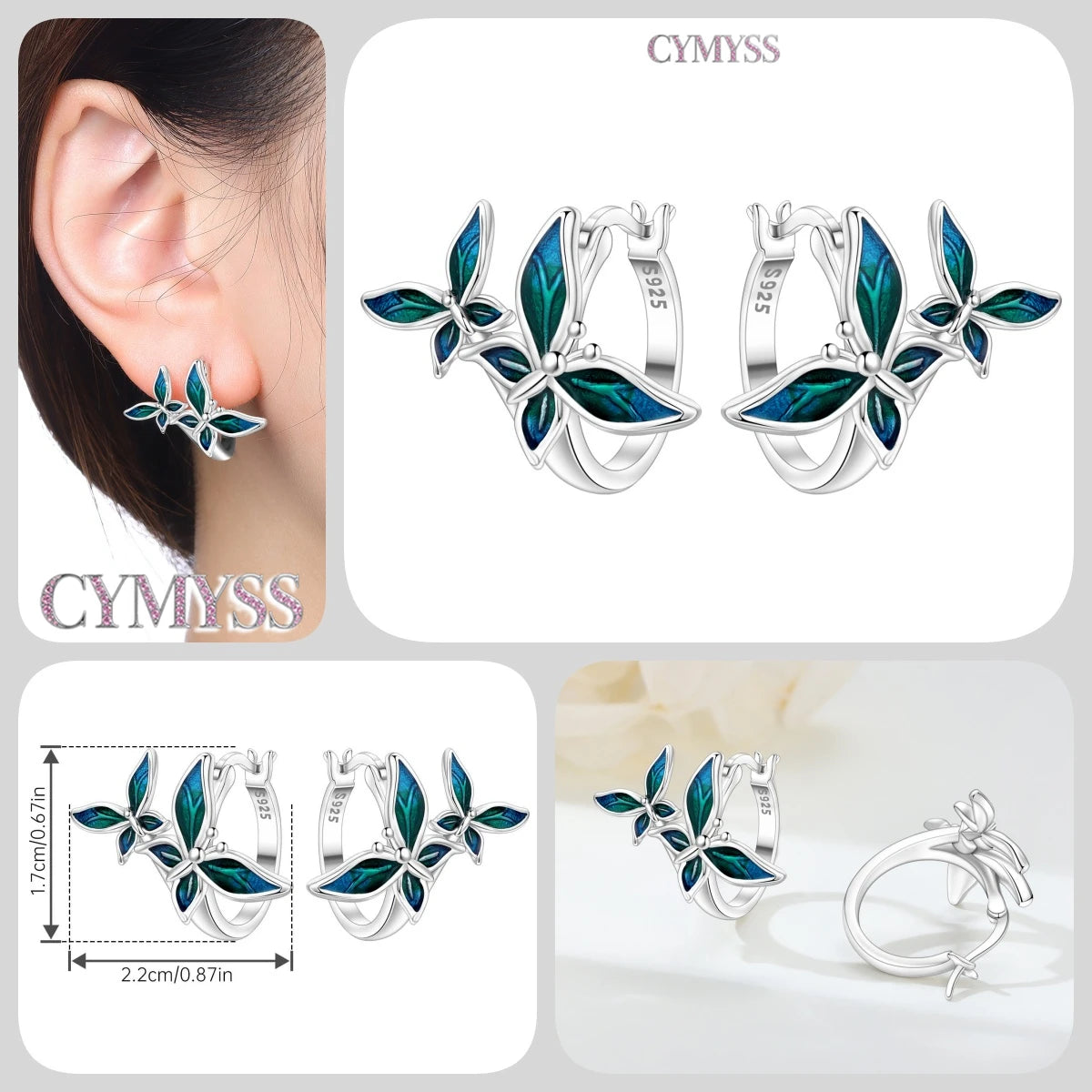 925 Sterling Silver Needle Iris Flower Hoop Earrings for Women Original Elegant Versatile Jewelry Birthday Party Fine Gift 2026