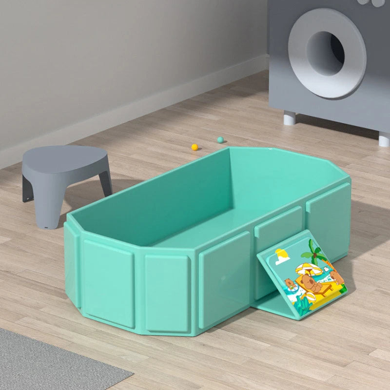 1pc Kids portable thick folding bathtub, Can be used  sitting or lying, for 0-8 years old children newborns suitable for travel
