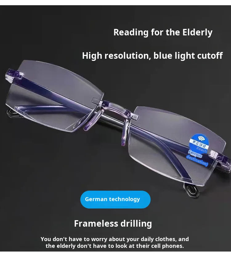 1/2PCS Smart Zoom Reading Glasses Ultra Clear Presbyopia Glasses Lightweight Anti-Blue Anti-Fatigue Auto Zoom Magnifier