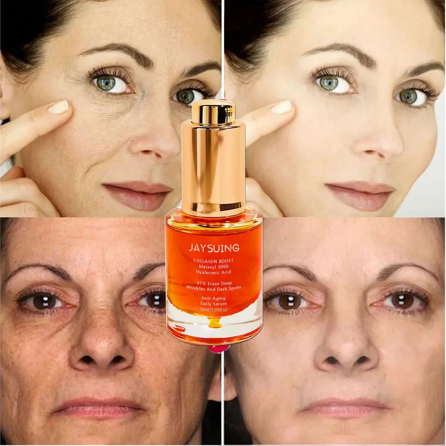 Collagen Wrinkle Remover Face Serum Firming Lift Anti Aging Fade Fine Lines Whitening Brighten Moisturizing Skin Care Cosmetics