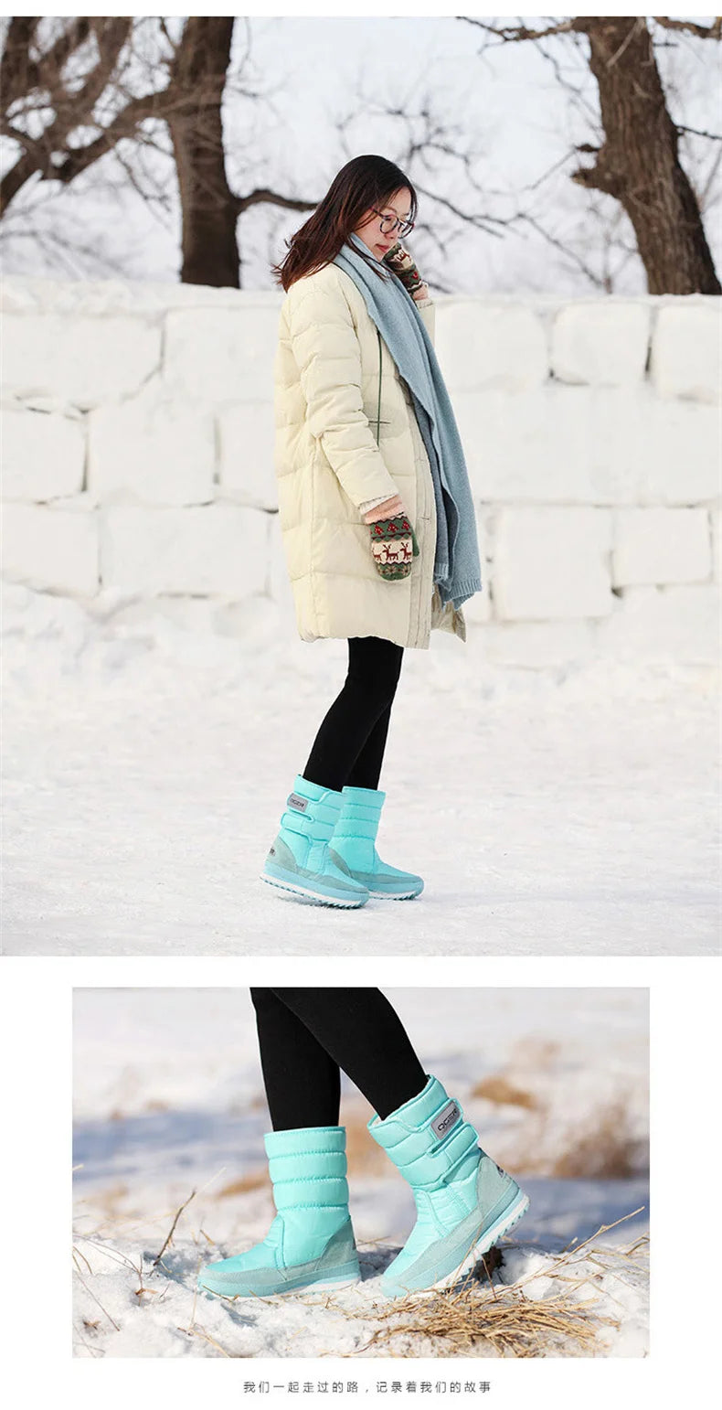 Women Snow Boots Space Deer Waterproof Dropshipping With Fur Casual Ladies Work Safety Shoes Birthday  Gift Present