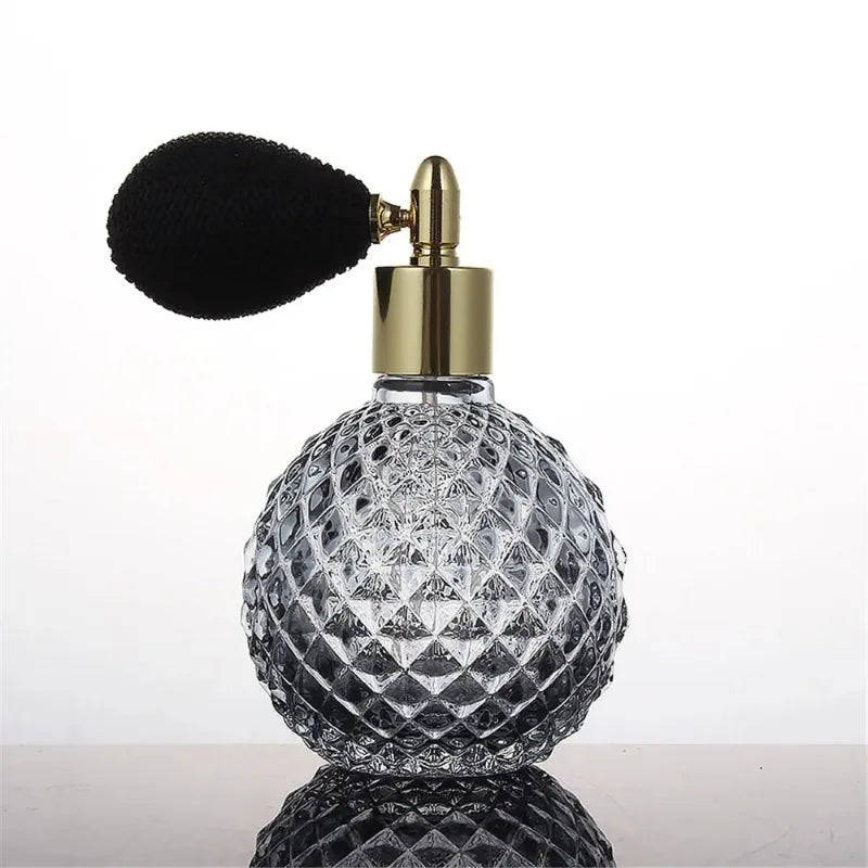 50/100ml Portable Vintage Crystal Glass Perfume Bottle With Airbag Atomizer Empty Cosmetic Container Refillable Spray Bottles