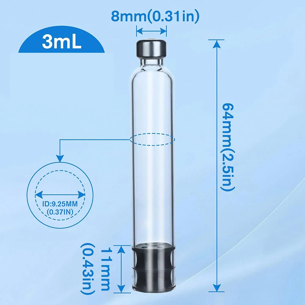 3ml Peptide Insulin Pen Cartridge, 3cc Cartridges Compatible with Reusable Injection V1 & V2 Pens, Individually Pack