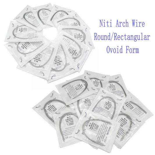 10pcs/pack Orthodontic Dental Super Elastic Oval Form Niti Round/Rectangular Arch Wires Dental Niti Arch Wire Dentist Product