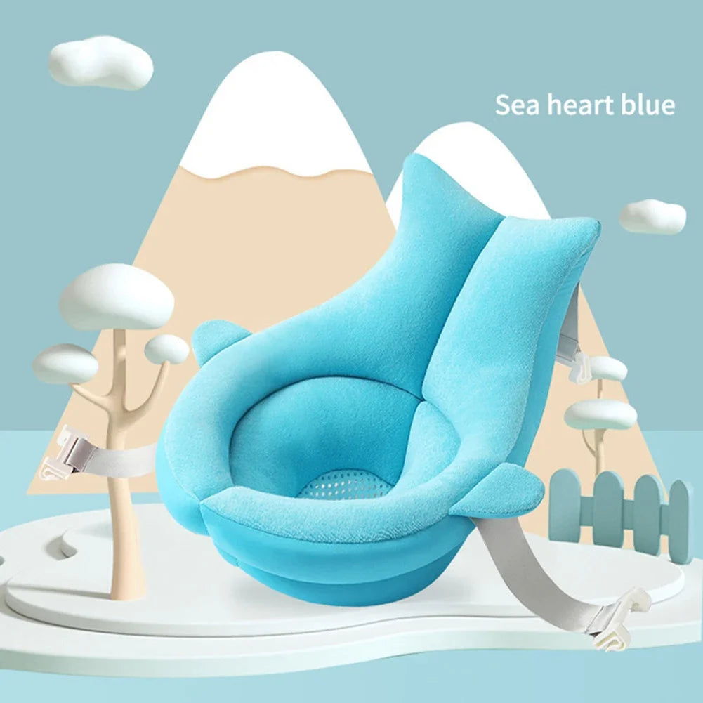 Newborn Bath Cushion Seat Anti Slip Floating Infant Bathtub Pad Portable Infant Bath Support Pad for Less Than 10kg Babies