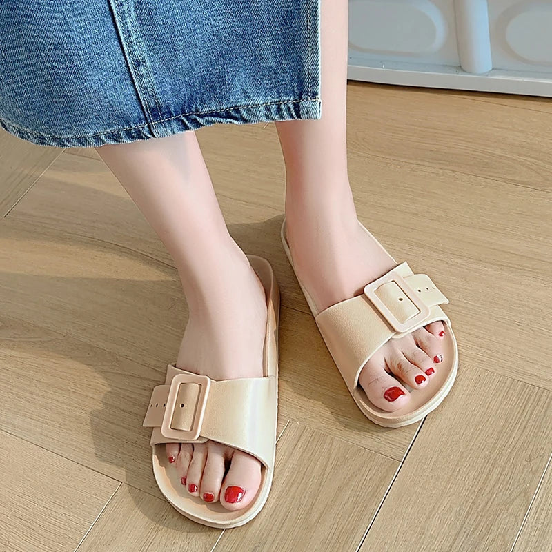 Summer Womens Adjustable Soft Slides Clogs Slipper Outdoor Indoor Flat EVA Slippers Lightweight