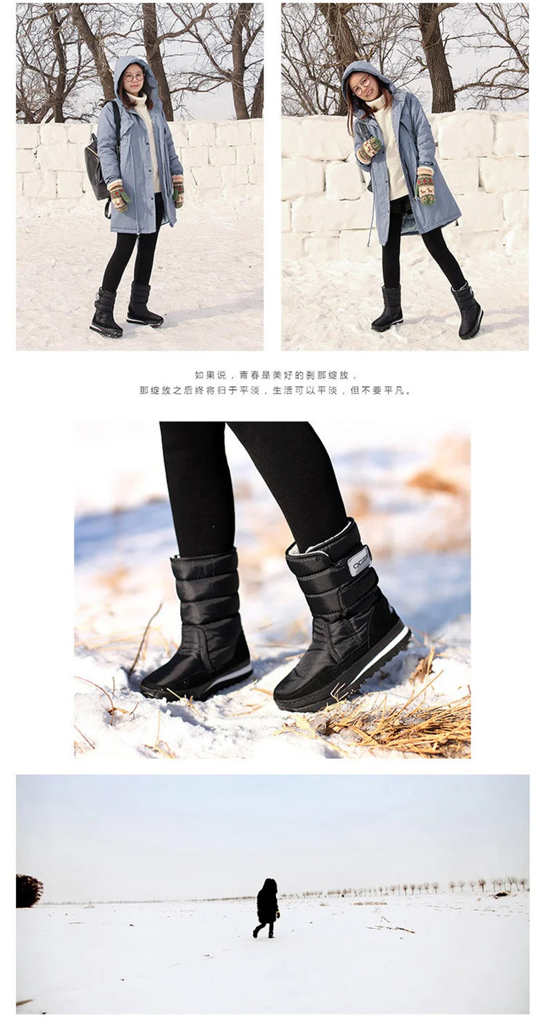 Women Snow Boots Space Deer Waterproof Dropshipping With Fur Casual Ladies Work Safety Shoes Birthday  Gift Present