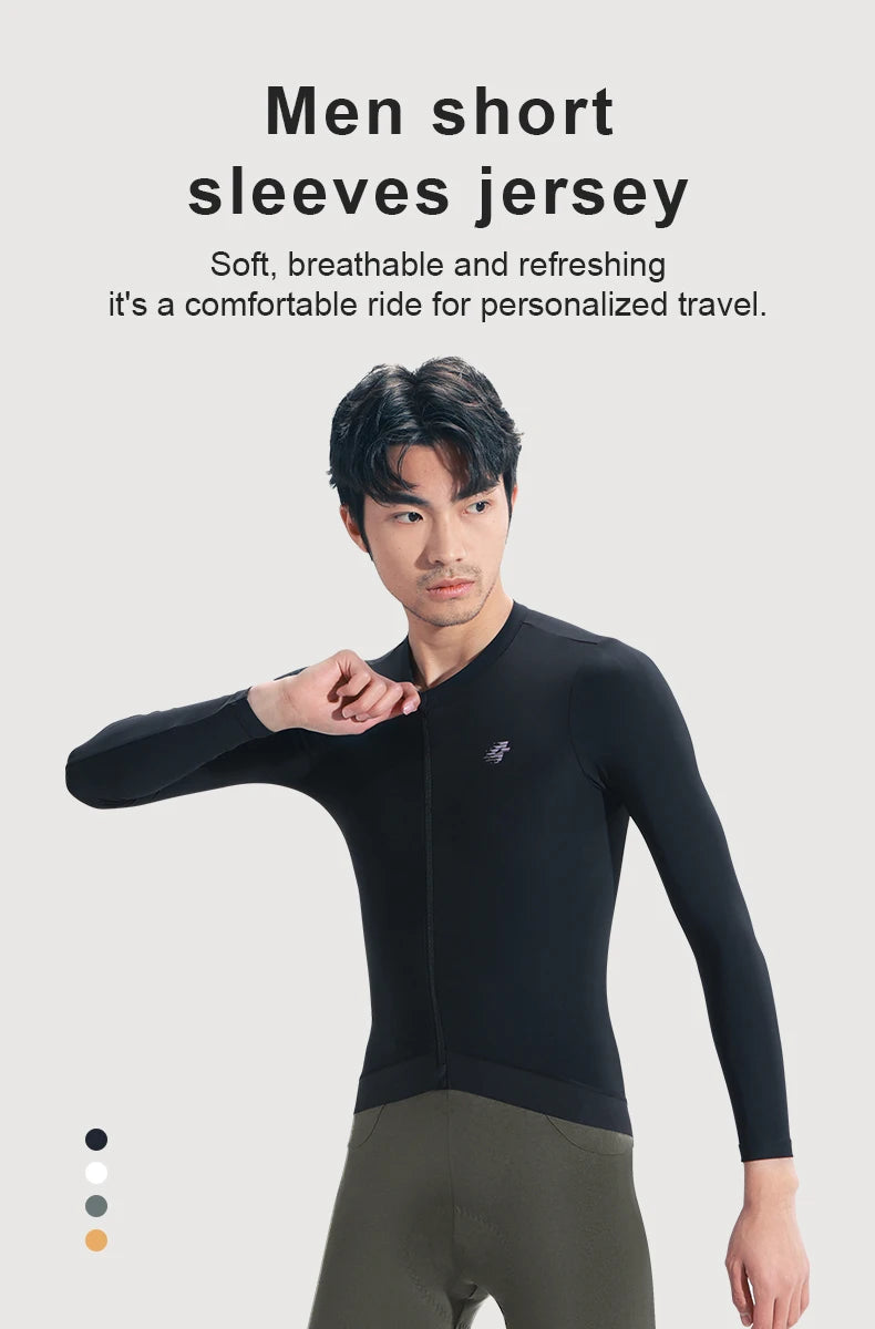 LAMEDA Cycling Jersey Man Summer Jersey MTB Anti-UV Bike Short Sleeve with 3 Pockets Men's Bicycle Riding Shirt Sports Clothing