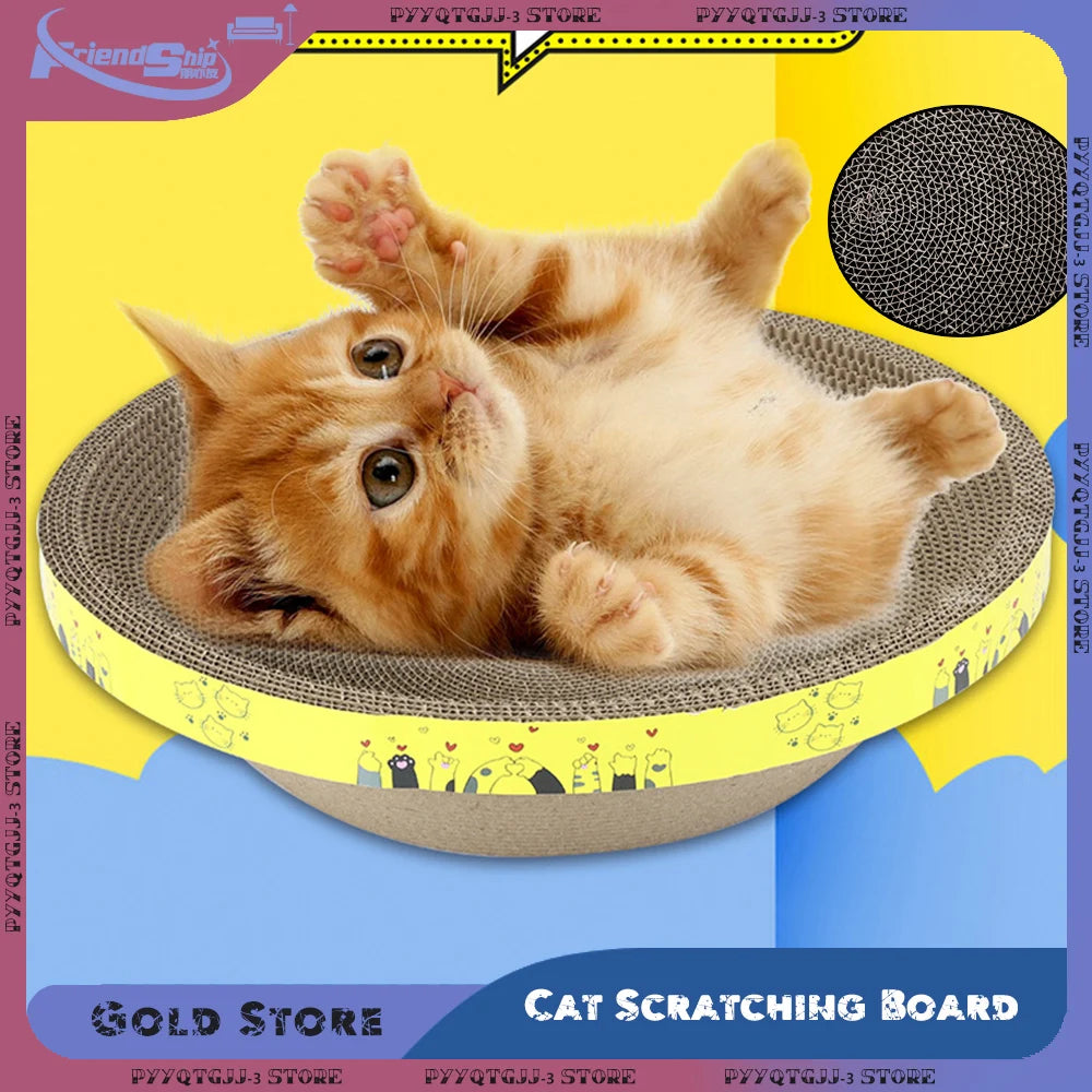 Cat Scratching Board Protect Furniture Grinding Claw Toys Round Oval Corrugated Paper Wear-resistant Cat Nest Scratching Board