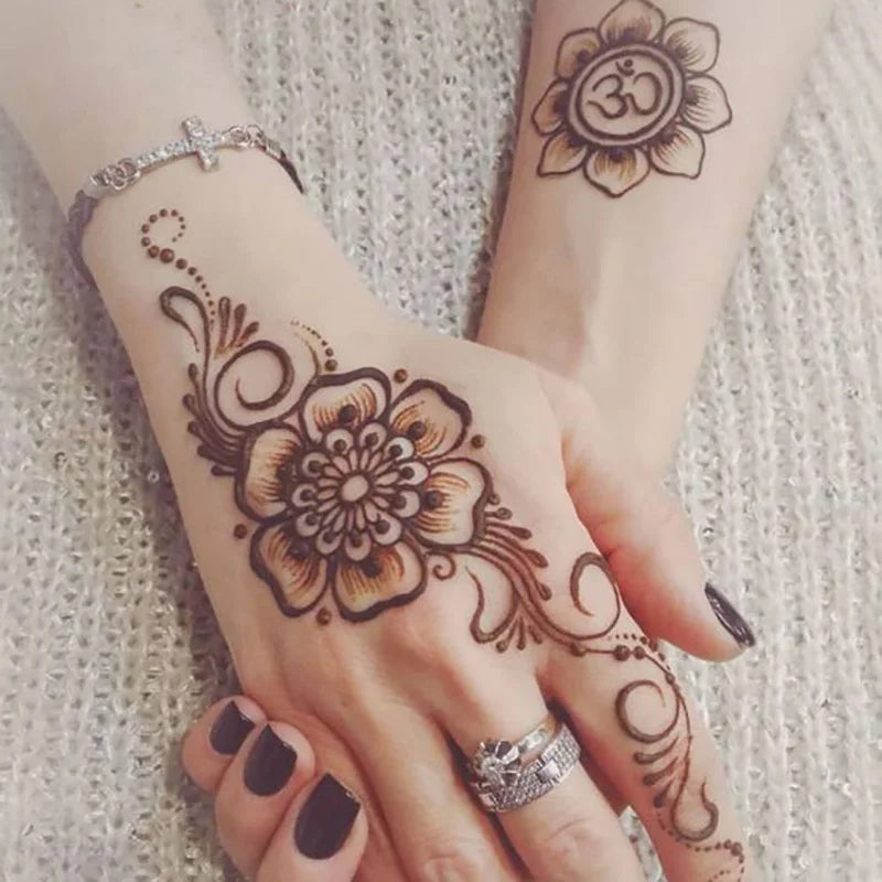 GOLECHA Brown Henna Temporary Tattoo Paste 30g Mehndi Henna Cone For Faux Freckles Hand Drawing Natural Brown Skin Stain