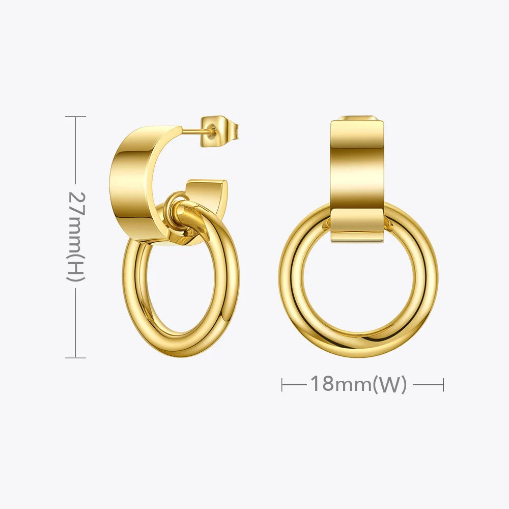 ENFASHION Curved C Circle Drop Earrings For Women Gold Color Stainless Steel Geometric Earings Fashion Jewelry 2020 Gifts E1183