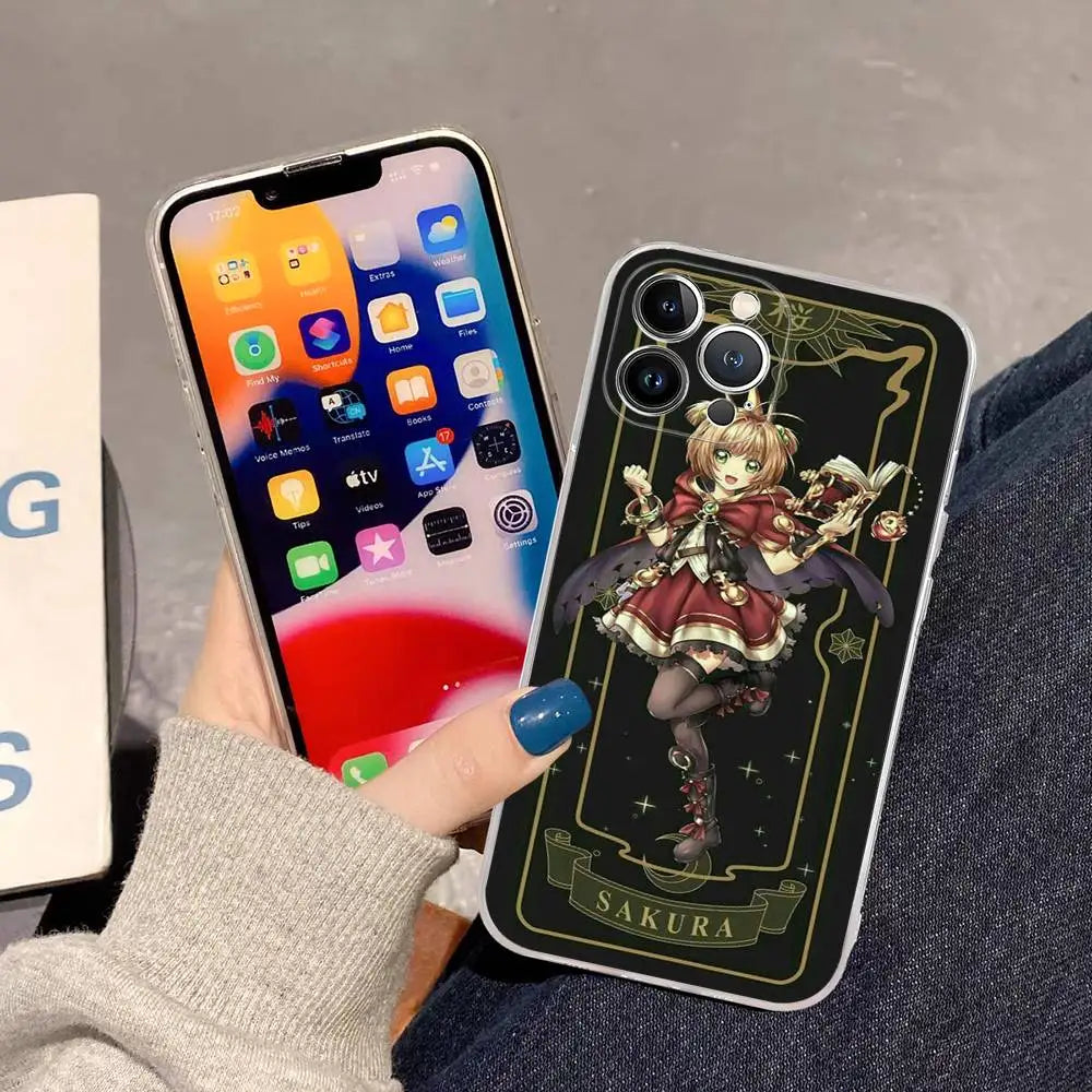 Card Captor Sakura Cartoon Phone Case Phone Case For IPhone 17 16 15 Plus 14 13 Mini 12 11 Pro Max Soft Shell Cover