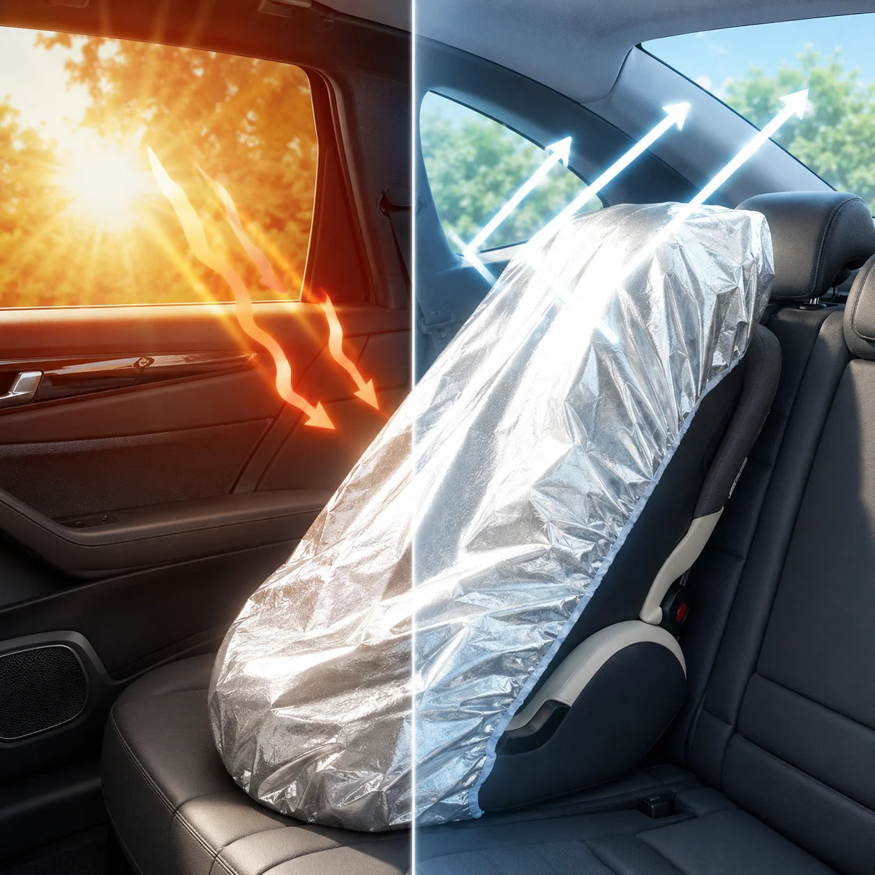 1PC  Baby Car Seat Sun Shade Cover Blocks Out Heat & Sun UV Covers Universal Baby Travel Accessories