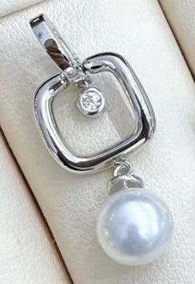 MeiBaPJ 8-9mm Natural Round Pearls Fashion Jewelry Set DIY 925 Silver Pendant Earrings Ring Fine Wedding Jewelry for Women