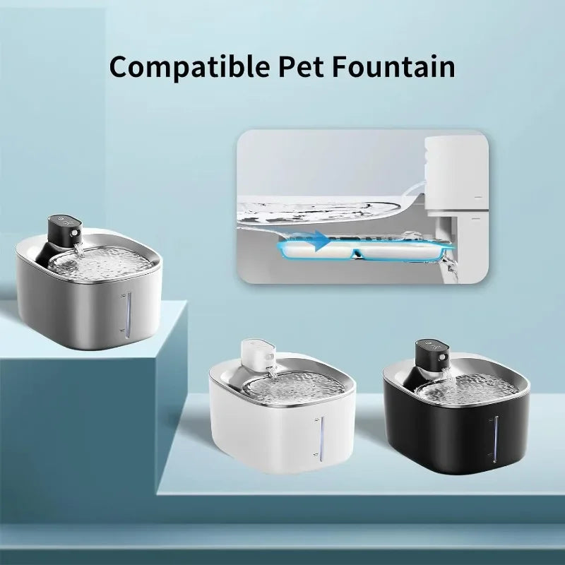 12 Pack Cat Water Fountain Filter & 12 Pump Filter Sponges Replacement, Cat Dog Pet Drinking Fountain for 135 fl oz/4L cat bowl