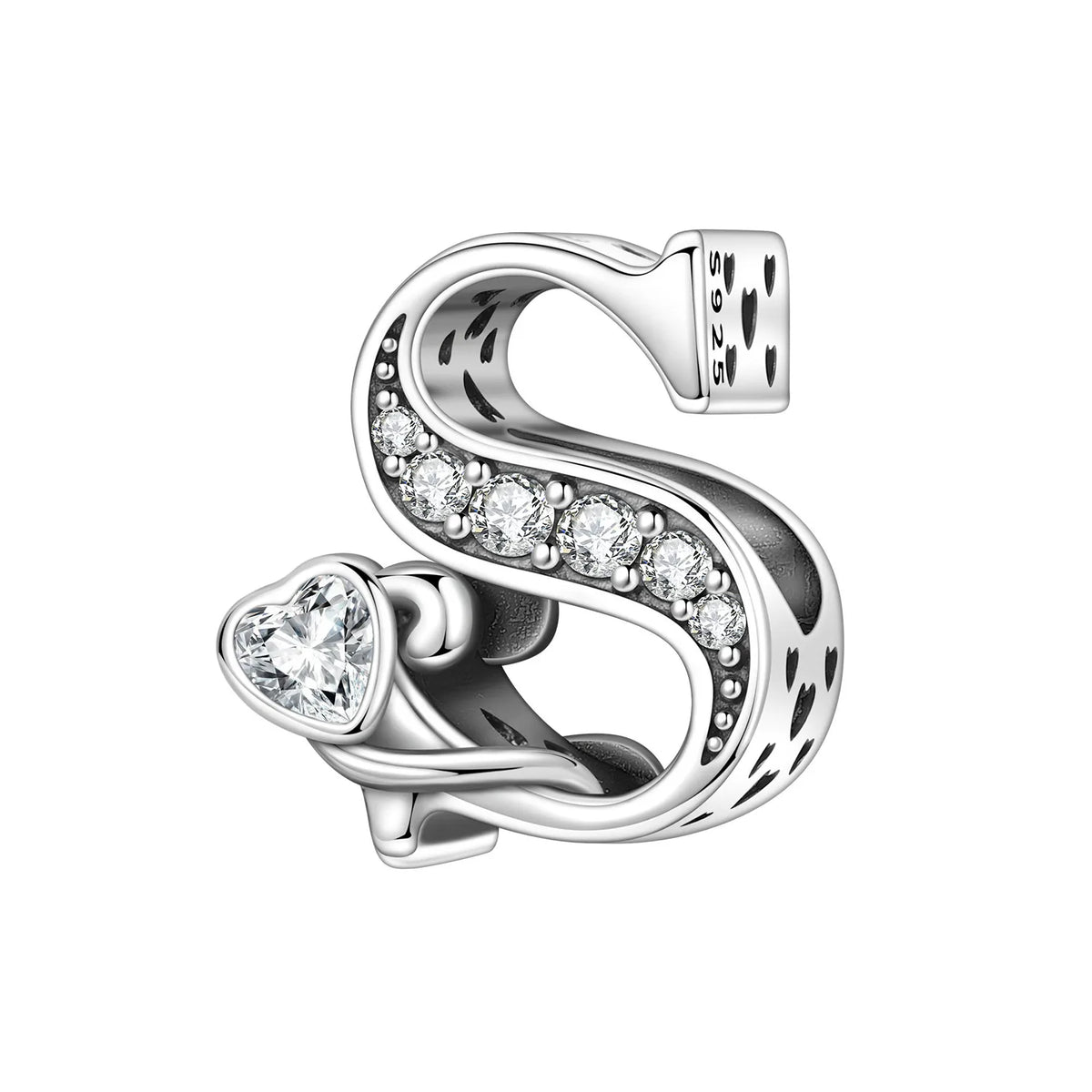2026 New 925 Sterling Silver Zircon Scroll Grass Pattern 26 Letter Bead Charms for Women Fit DIY Bracelet Necklace Jewelry Gift