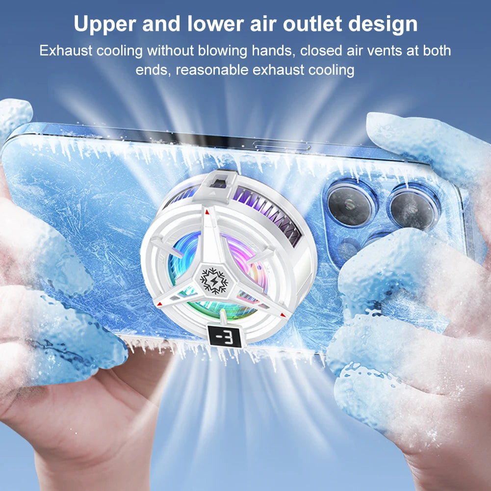 TL07 Magnetic Back-clip Phone Cooler 3 Speeds Semiconductor Cooling Fan Mobile Phone Heatsink 3 Speed Radiator for iPhone