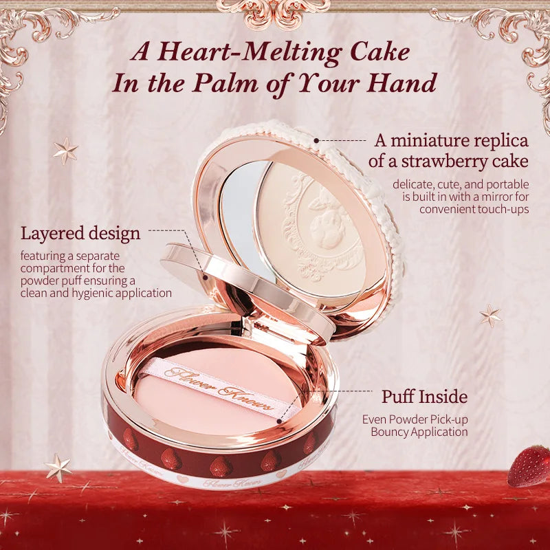 Flower Knows Strawberry Cupid Collection Makeup Set Pressed Powder Solid Perfume Makeup Kit for Women Full Kit Teenagers Make up