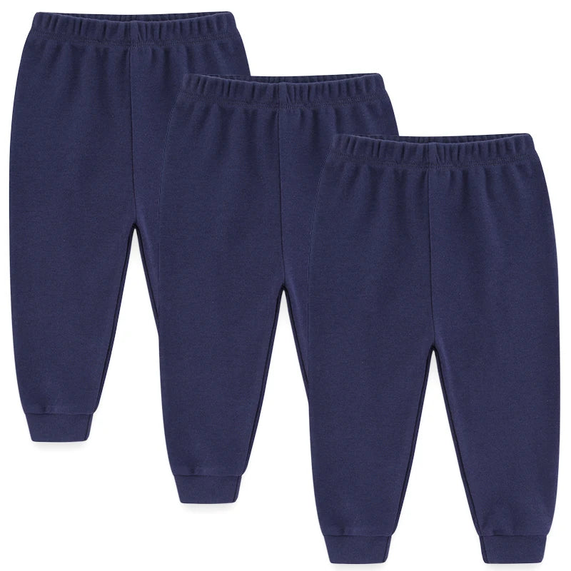 Solid Color 100%cotton Newborn Baby Pants 3/4Pieces Baby Girl Trousers 0-24M Soft Cartoon Print Baby Boy Pants Accessories