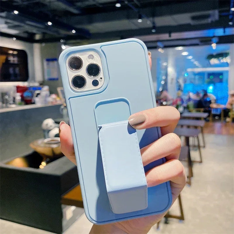 Magnetic Kickstand Hand Strap Case for IPhone 16 15 14 13 12 11 Pro Max Plus 16Pro 15Pro IPhone16 ProMax Stand Cover Accessories