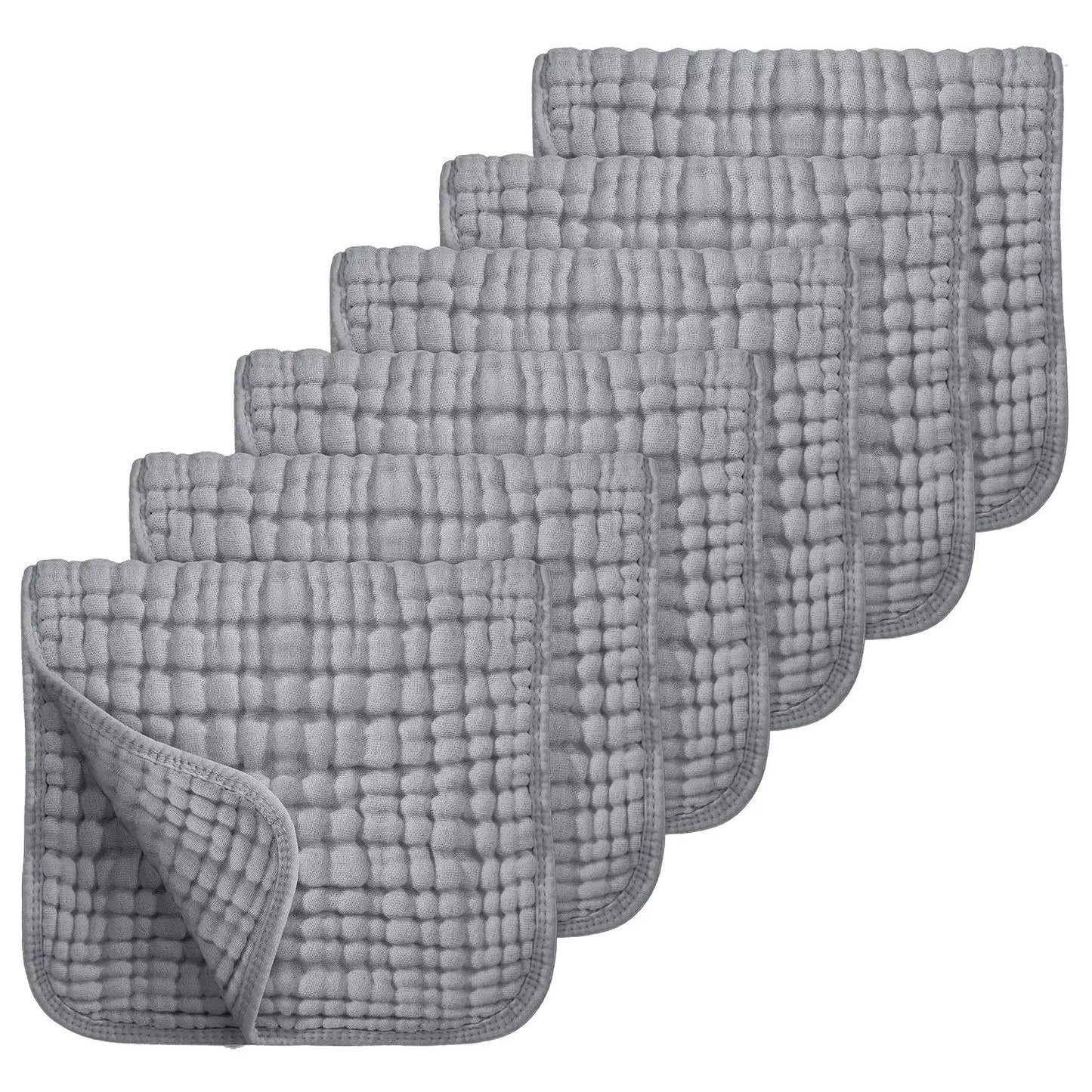 6Pcs Baby Cotton Washcloth Absorbent Soft Gauze Facecloth Saliva Towel Feeding Baby Stuff Strong Water Absorption and Softness