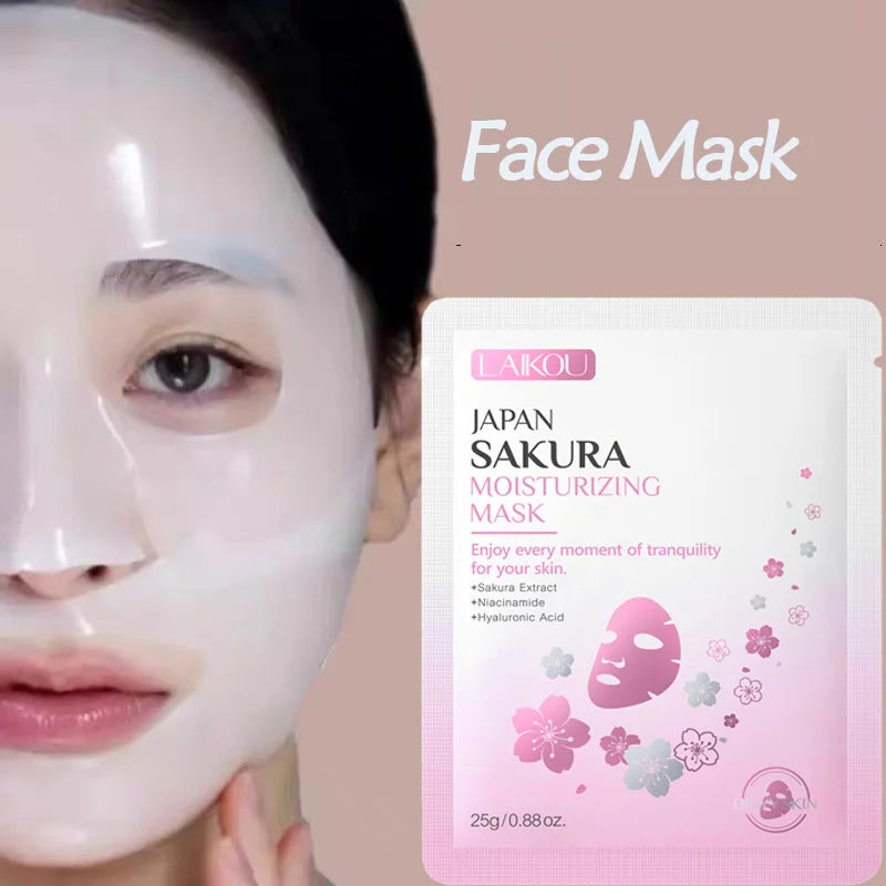 Laikou Sakura Hydrating Facial Mask Sheet Masks for Face Hydrating Shrinking Pores Moisturizing Face Masks Skin Care Cosmetics