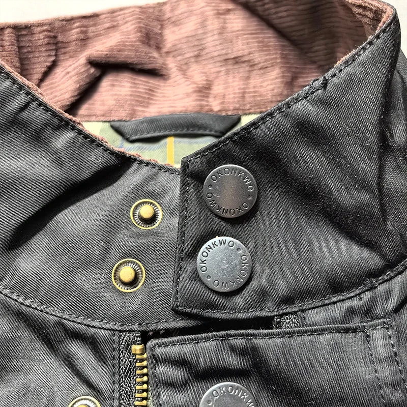 2026 Autumn Winter New American Retro Sleeveless Cargo Vest with Oil Wax Men's Multi-pockets Casual Heavyweight Waterproof Coat