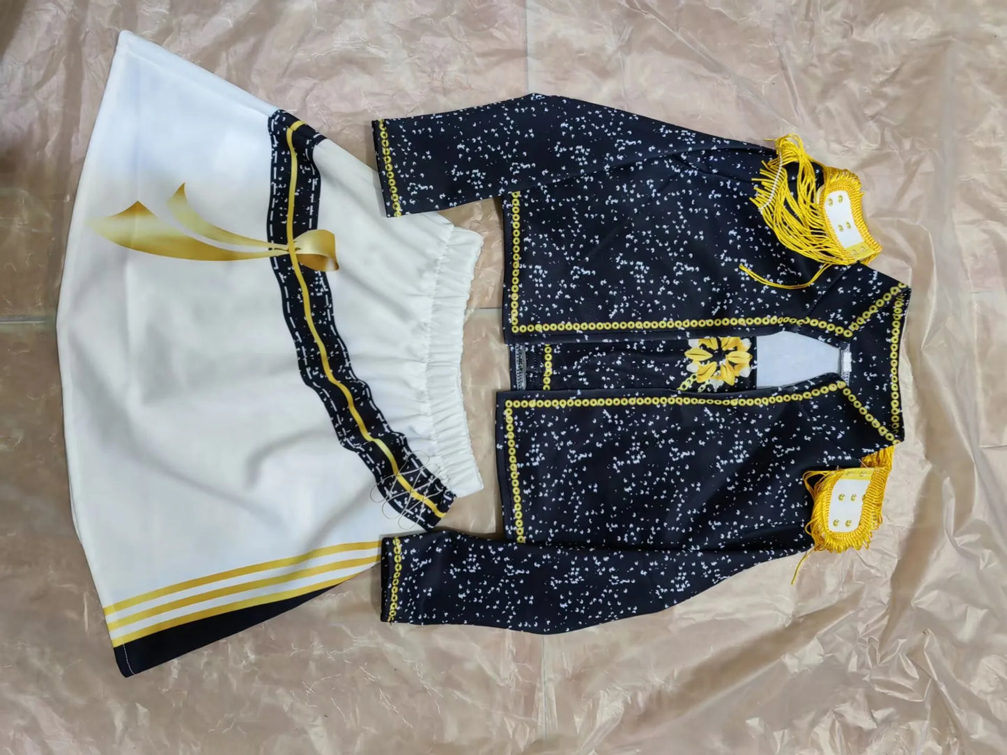 Cool Girl Cosplay Golden Costume Kids 3D Print Idol Group Singing Stage Performance Costume Child Halloween Party Clothes Suit