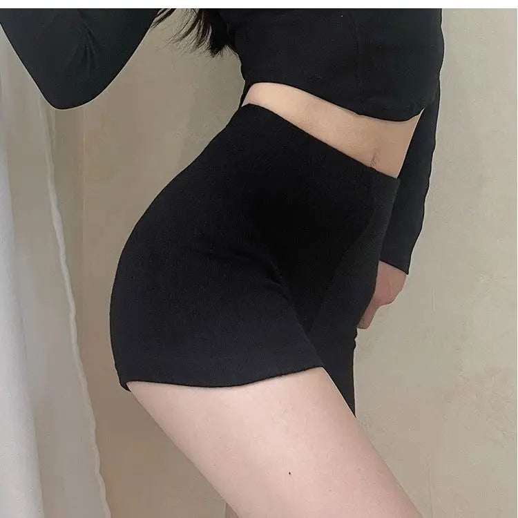 Fitness Shorts Women's High Waist Hip Lift Tight Thin Three-point Pants Sports Hot Pants Anti-light Yoga Pants