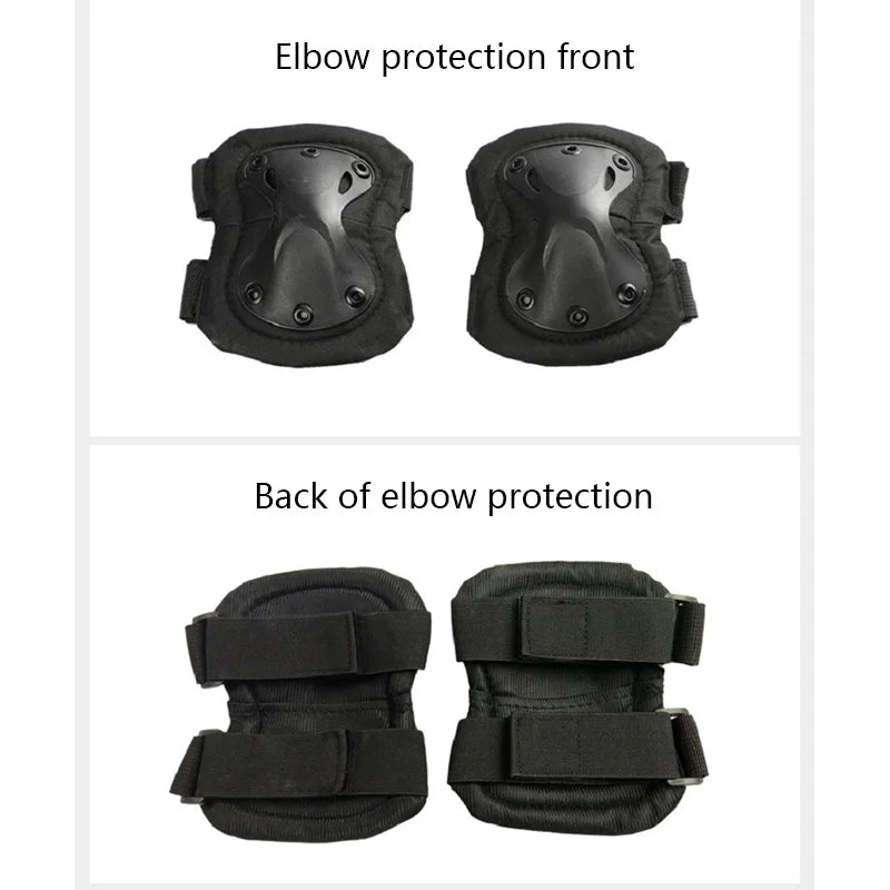 4Pcs Tactical Knee & Elbow Pads Set,Outdoor Protective Gear for Cycling, Mountaineering, Hiking & All Outdoor Sports