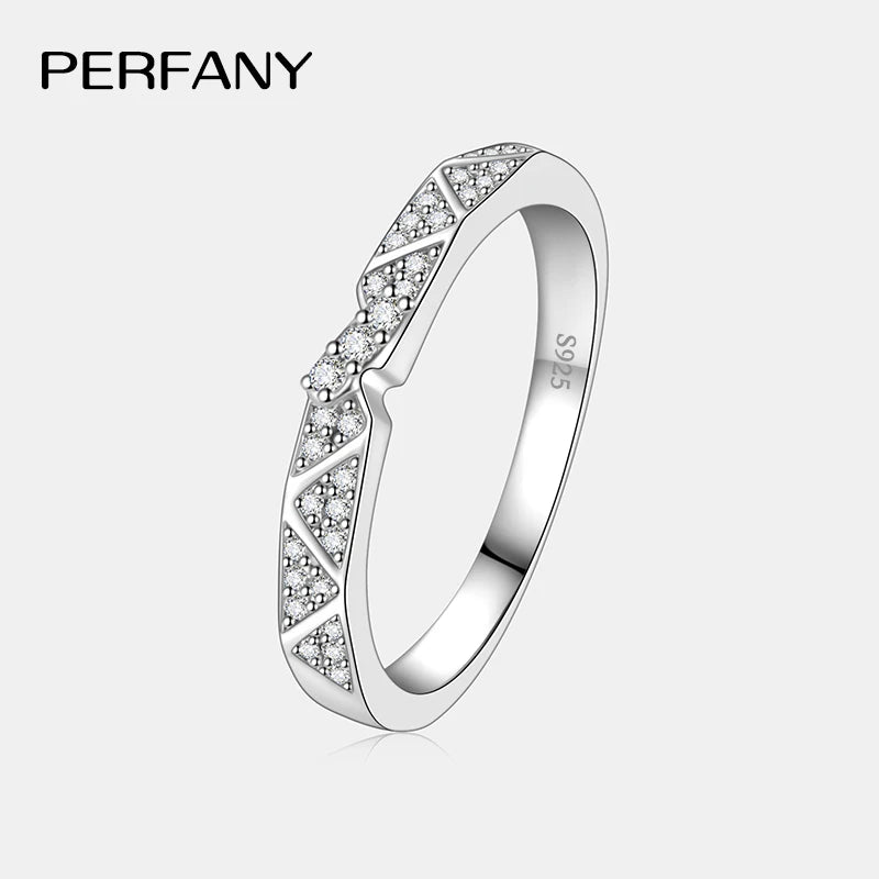 PERFANY All Moissanite Ring for Women Men S925 Pure Silver Couple Ring Simple Wedding Fashion Jewelry Birthday Gift
