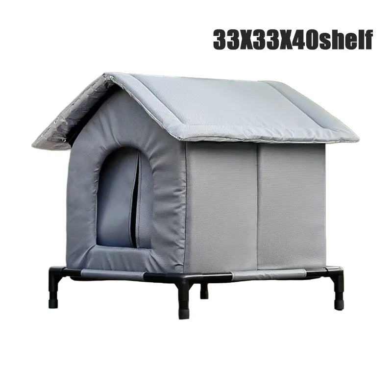 Stray Cat House Outdoor Waterproof Winter Warm Shelter Foldable Washable Enclosed Kennel for Feral Cats Small Dogs