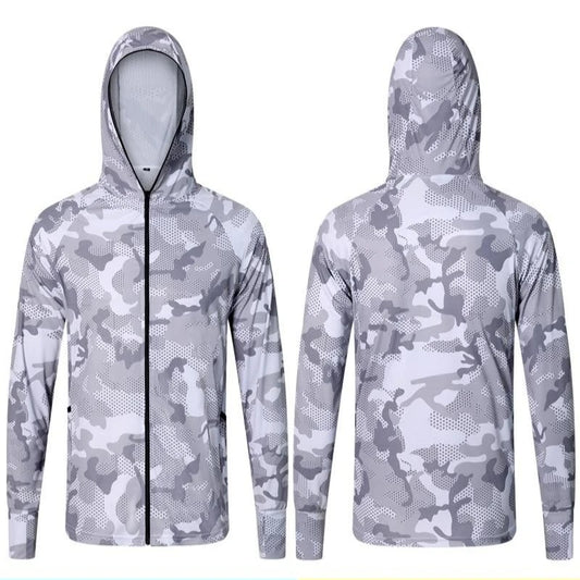 Summer men's camouflage sunscreen clothes fishing clothes lightweight and breathable quick drying clothes outdoor Road Clothing