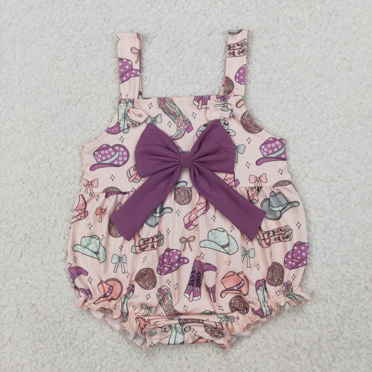 4.14y NEW stock baby girls summer romper wholesale boutique embroidery pattern floral flowers purple flying sleeves onesie