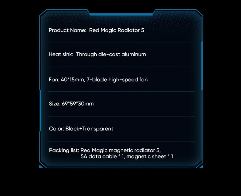 REDMAGIC Cooler 5 Mobile Game Radiator 3D VC Liquid Cooling 36W High Power Cooling For iPhone 16 RedMagic 10 Pro xiaomi 15