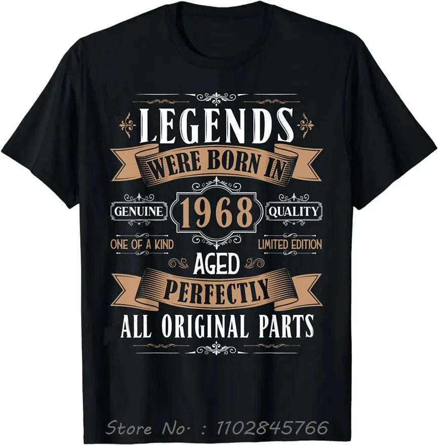 Legends Born In 1968 Oversized T-shirt Bday Men's Clothing On Demand Cotton Tshirt Ropa Hombre Fashion Fitness T Shirt Tops
