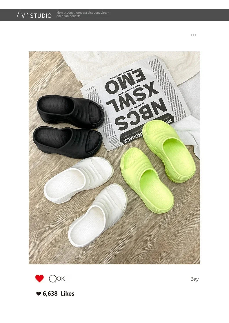 Outdoor Ladies Sandals Women Platform Flip Flops Slippers Height Increasing 8cm Summer Fashion Open Toe White Zapatos Mujer