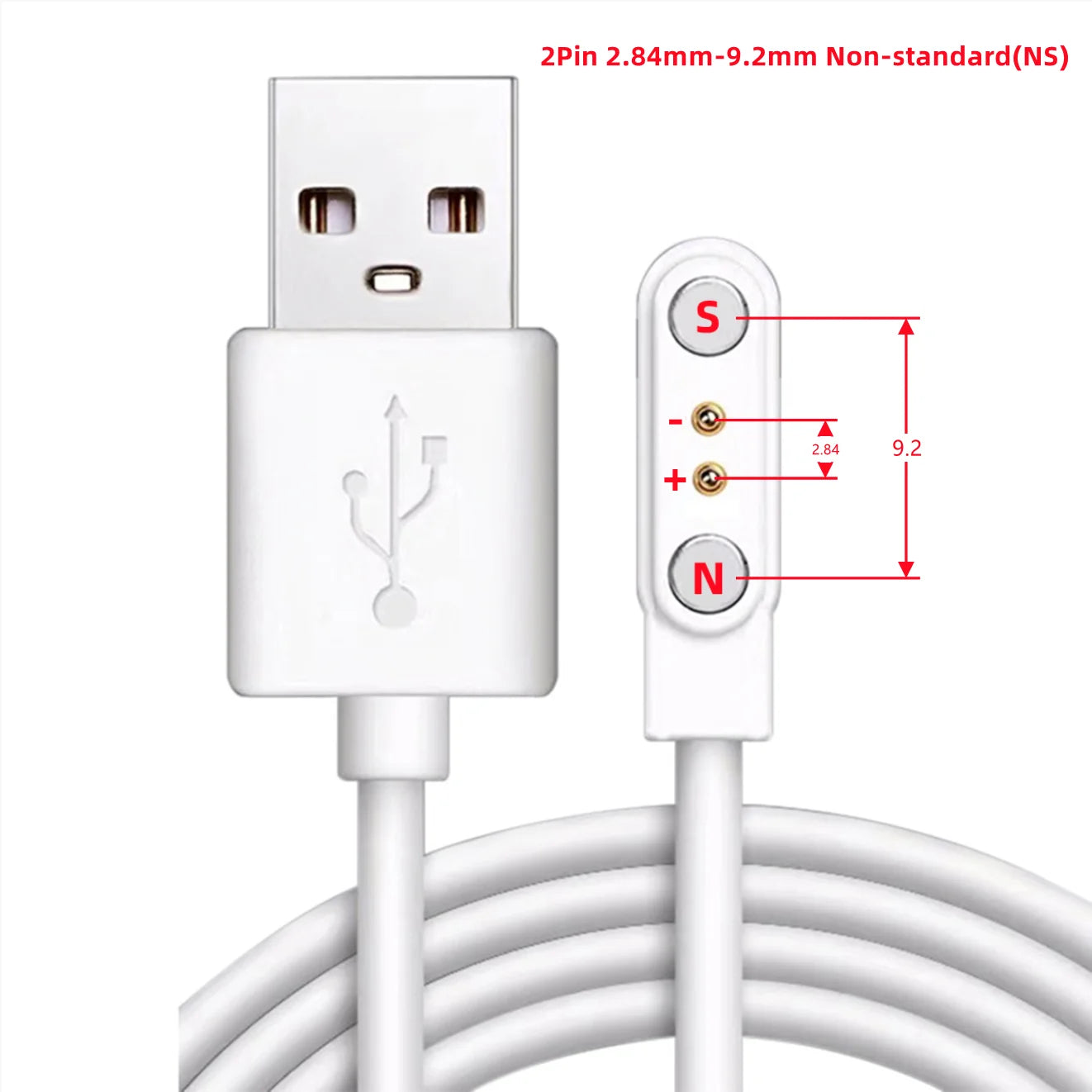 Smart Watch Magnetic USB Charger 2pin 4pin Charging Cable Line Cord Power Adapter Long Wire For Smartwatch Juicer Beauty Devices