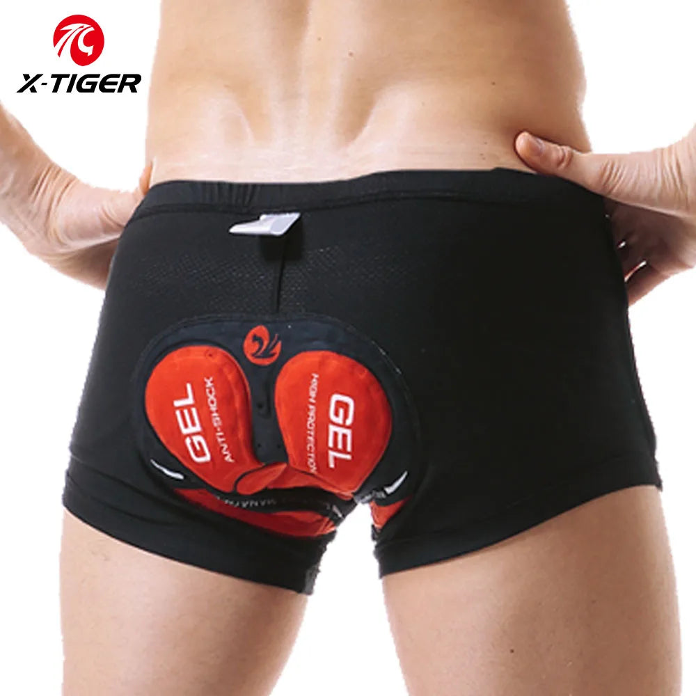 X-Tiger Cycling Shorts Breathable Mesh Shockproof Cycling Underwear 5D Pro Thickened Gel Pad Cycling Shorts