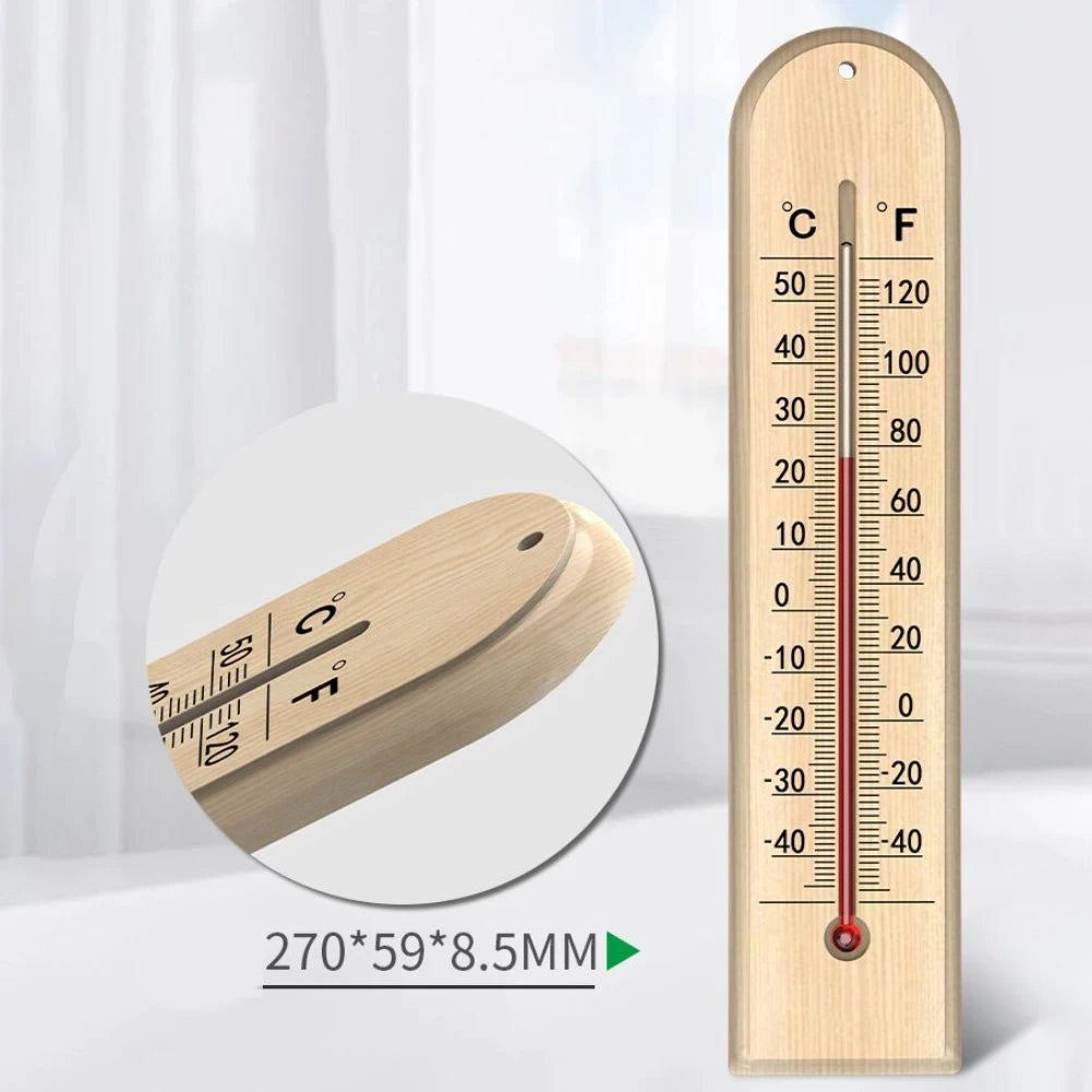 High Precision Battery Wooden Thermometer Wall Mounted for Accurate Temperature Measurement in Home Laboratory