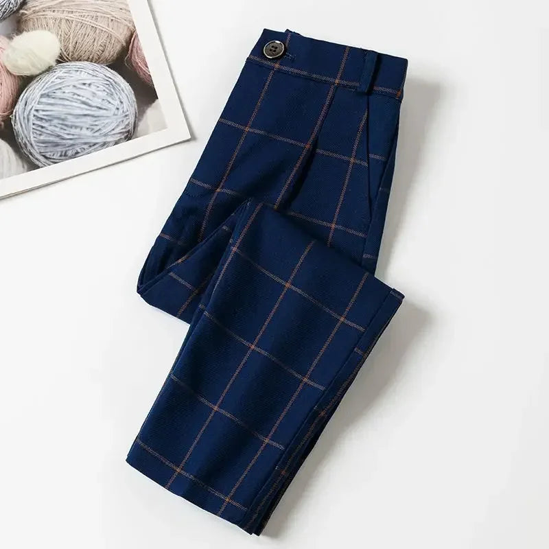 Kids Boys Suit Pants Piano Performance Clothes 2024 New Arrival Children Black Navy Pants Teenage Boys School Plaid Trousers