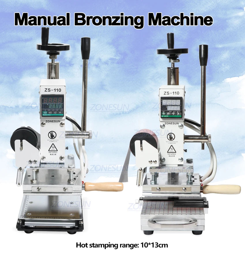 ZONESUN ZS110 Hot Foil Stamping Bronzing Embossing Machine Slideable Workbench Digital Leather PVC Paper Heat Press Machine