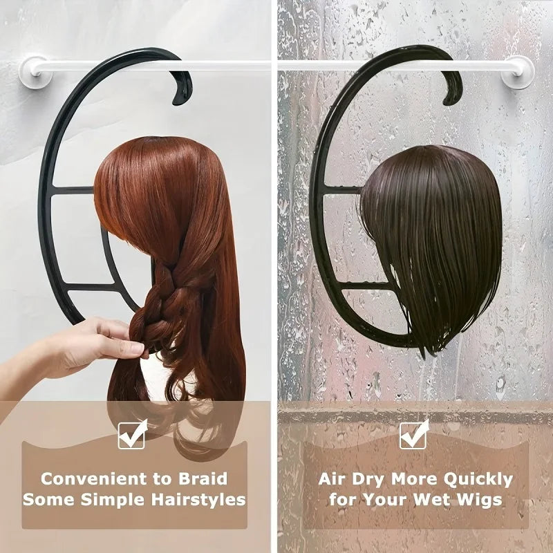 Wig Hangers Plastic Collapsible Display Wig Drying Holder Portable Hanging Wig Stand Rack for Multiple Hats Wigs