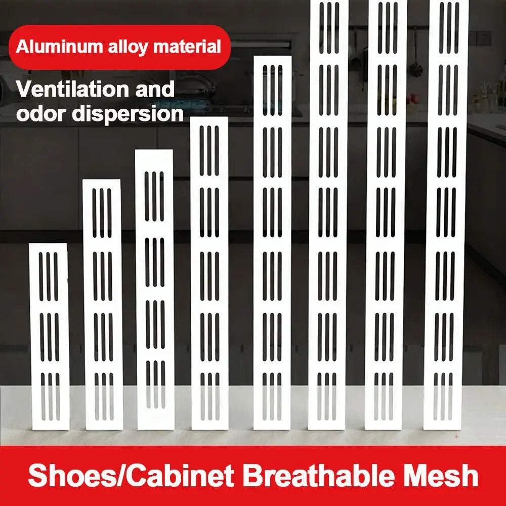 Aluminum Alloy Cabinet Breather Hole Cover Rectangle Breathable Mesh Wardrobe Air Vent Decor 30mm Wide Ventilator Grille Cover