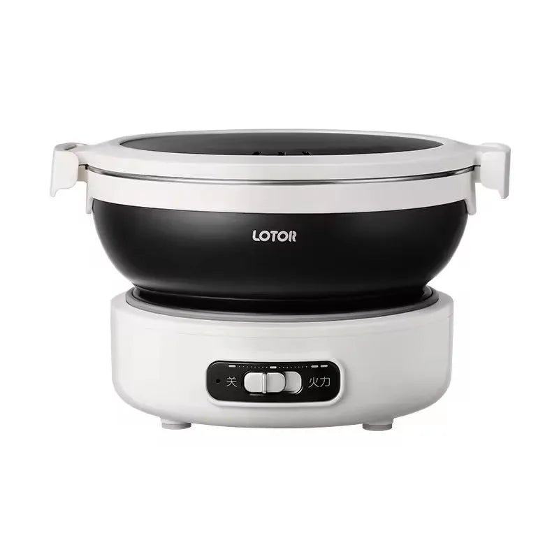 1.2L Folded Electric Cooking Pot Portable Multicooker Travel Rice Cooker Split Hot Pot 304 Stainless Steel Electric Skillt 500W
