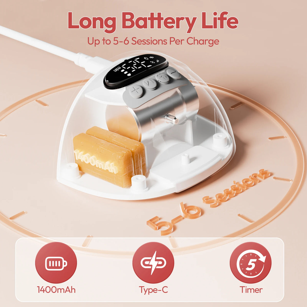 NCVI 2Pack Wearable Breast Pump Hands‑Free,1500mAh Battery,Quiet LED Display,4 Modes 9 Levels,19/21/24mm Flanges for Nursing Mom